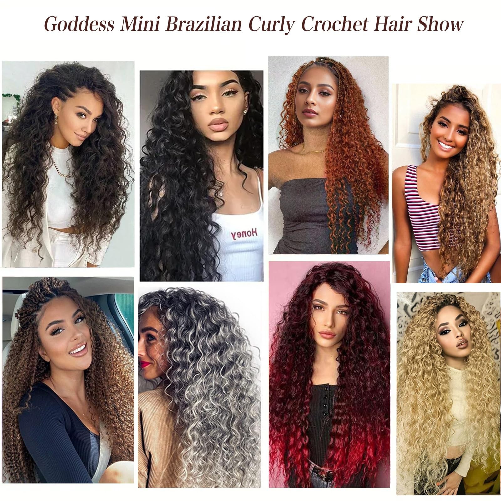 Pre Looped Micro Curly Crochet Hair 18 Inch 8 Packs 18 Inch (Pack of 8) 1B#