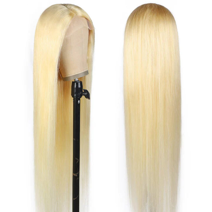 613 Blonde Wig Pre-Cut 13*4 lace wear and go blonde straight wig remy hair