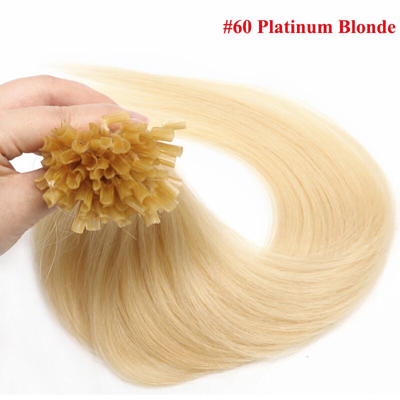 100G Pre Bonded Nail U-Tip Keratin 100% Real Human Hair Extensions 200S 16″-24″