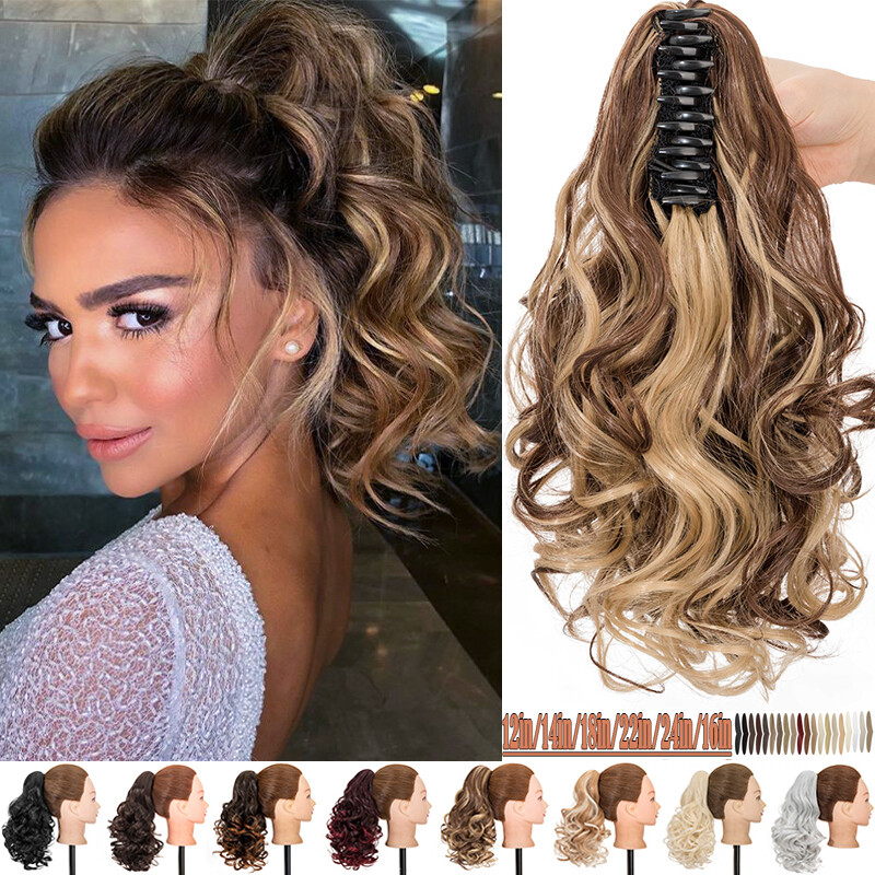 Real Ponytail Claw Clip in As Human Hair Extension Thick Pony Tail Hairpiece 14″