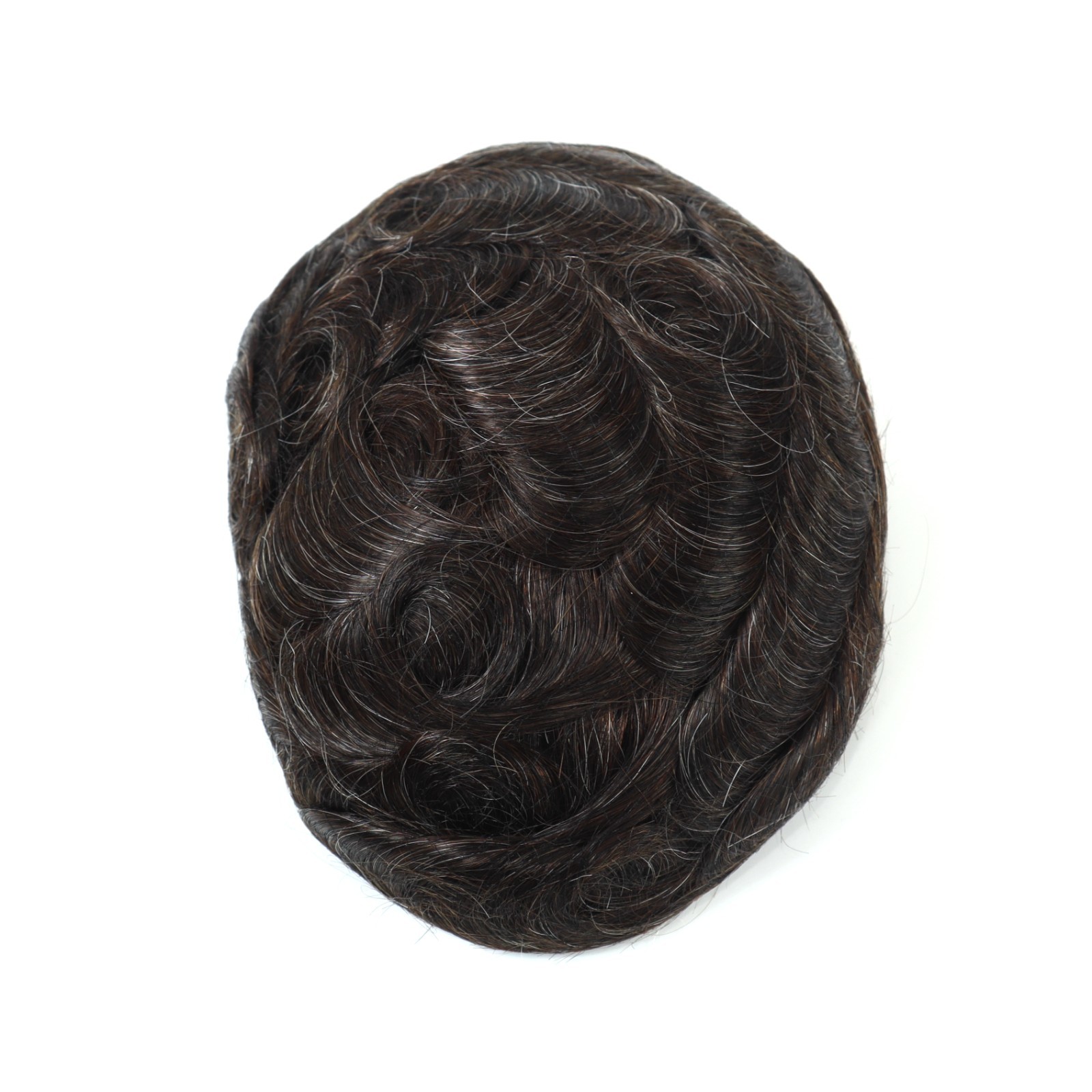 Mens Toupee Human Hair Replacement System Fine Mono 130% Density Hairpiece #320