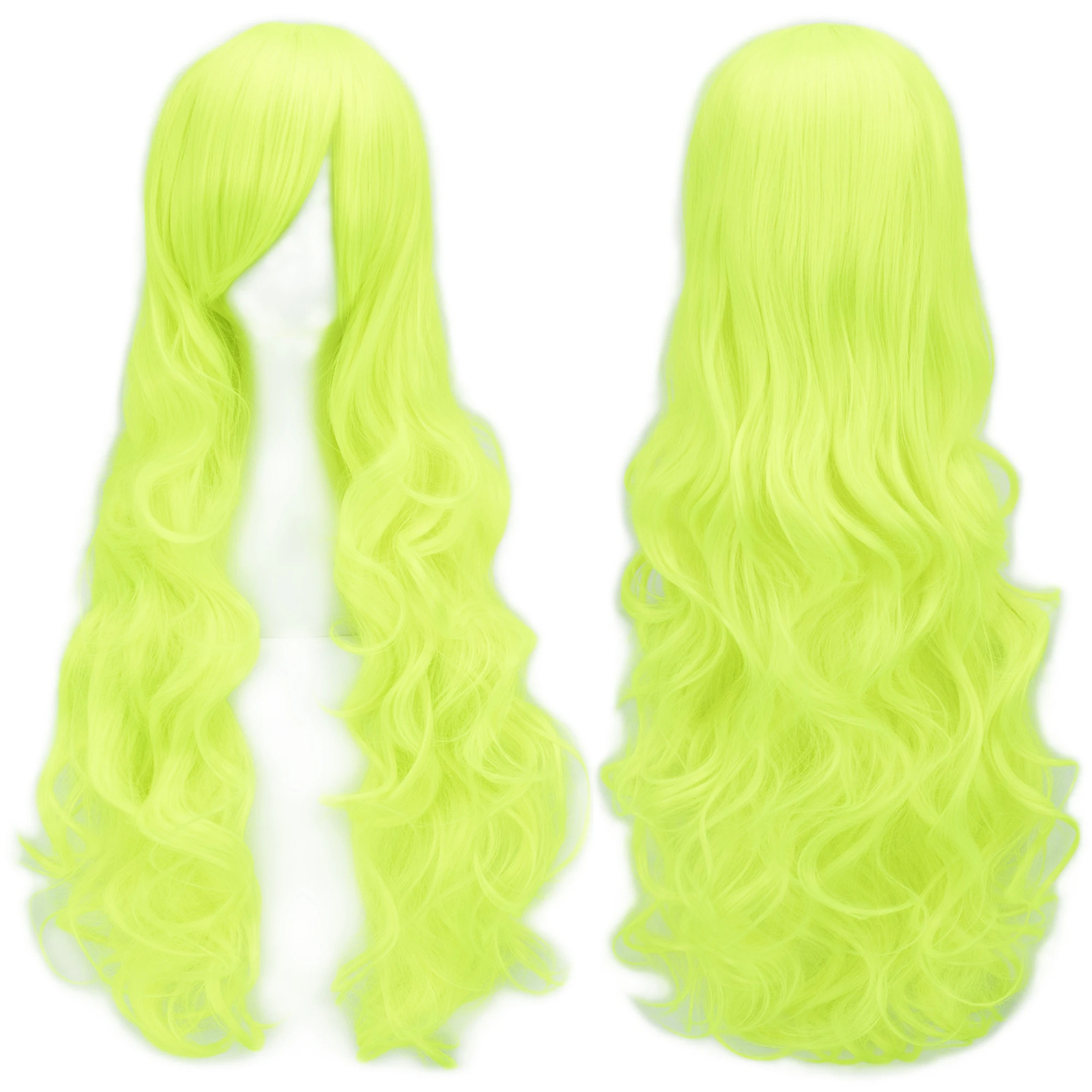Soowee Curly Long Synthetic Green Wig Pink Black Party Cosplay Wigs Women