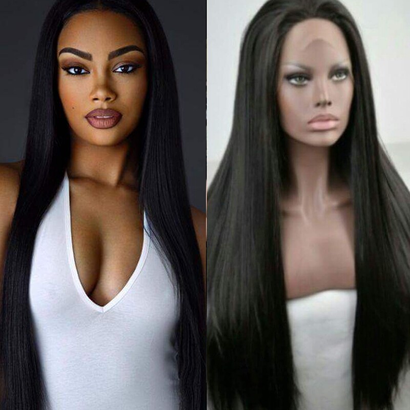 Long 13×4 Straight Lace Front wig Pre Plucked Bleached Knots With Baby Hair