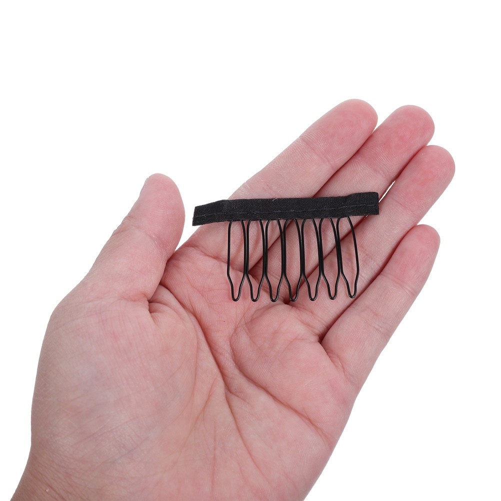 40Pcs Black Wig Clips Steel Fabric Reusable Hair Clips for Wig Support
