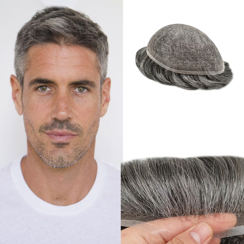 (Custom)Full Swiss Lace MensToupee All Lace Hair Replacement System Hairpiece