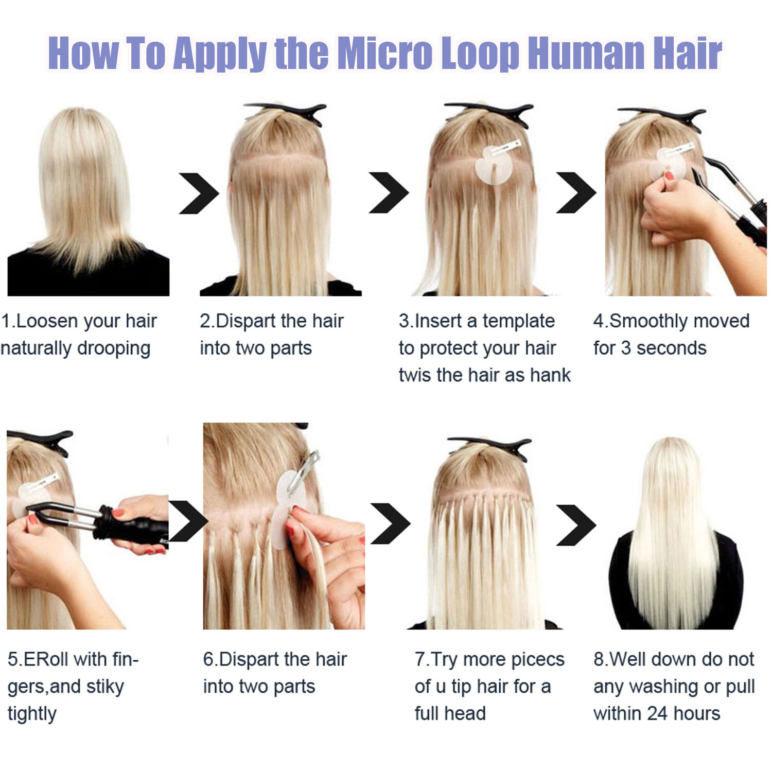 THICK 100% Russian Remy Human Hair Extensions Micro Loop Nano Ring Bead Balayage