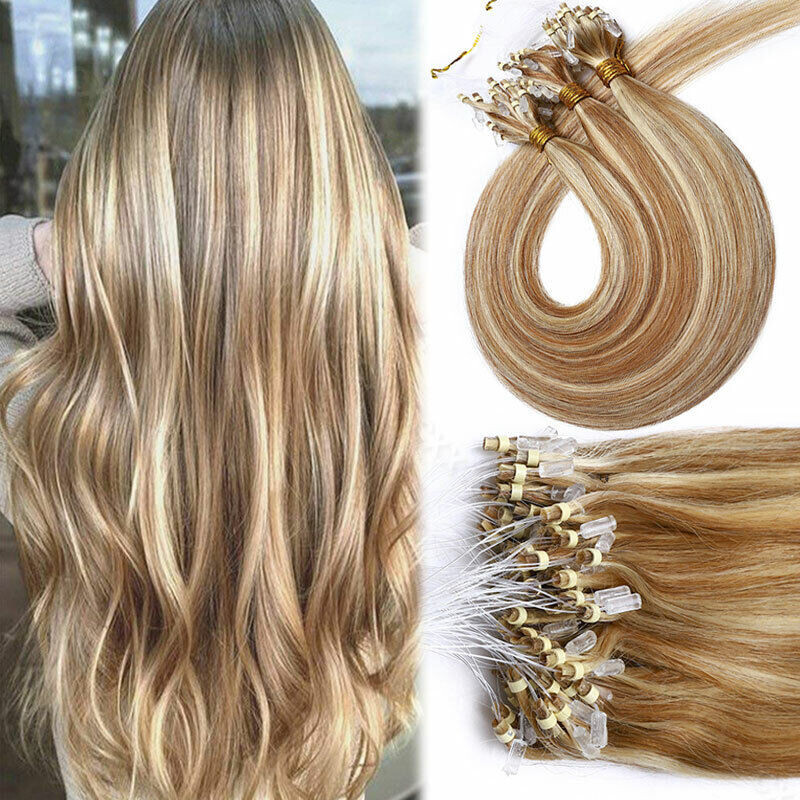 Micro Ring Loop Hair Extensions Real Human Hair Micro Beads Link Thick Remy Hair