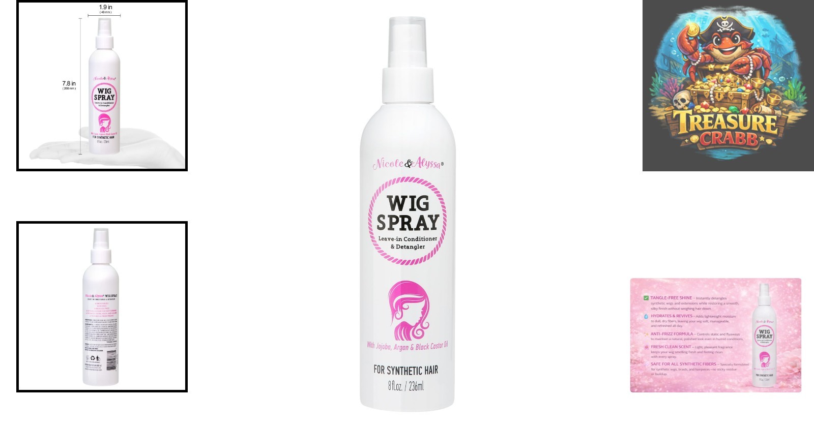 Nourishing 8oz Wig Spray with Jojoba & Argan Oil – Revive Your Synthetic Hair