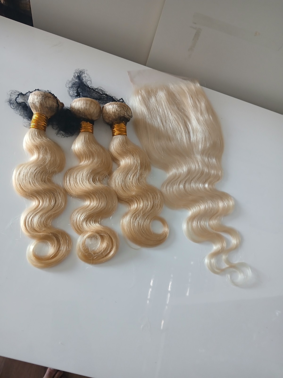 12A PERUVIAN VIRGIN HUMAN HAIR 14+14+14&14INCH 6X6 WIDER CLOSURE 613# BODY WAVE