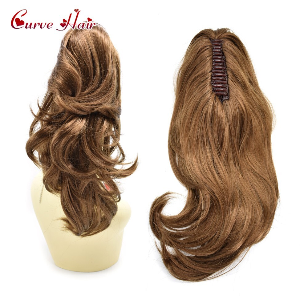 Women Ponytail 22″ Long Wavy Hair piece Claw Clip In Ponytaill Extension Synthet