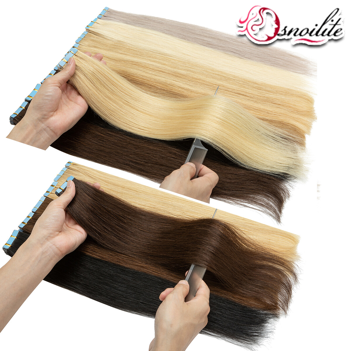 150G THICK Skin Weft Tape In 100% Human Remy Hair Extensions Full Head Highlight