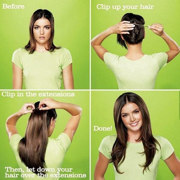 Jessica Simpson 21″ HUMAN HAIR Hair Clip-in Extensions | Select Your Color!