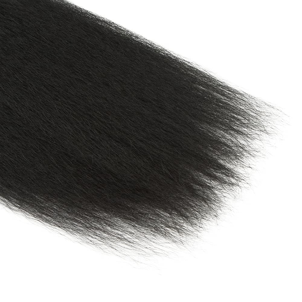 Crmbmod 1B Black Bundles Human Hair Yaki Straight Bundles 20 22 24 Inch