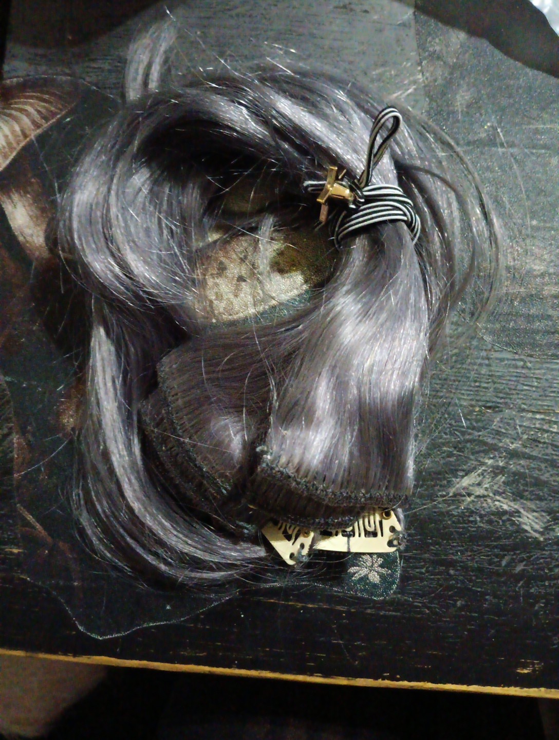 22 Inch Human Hair Grey Clip Ins 70g