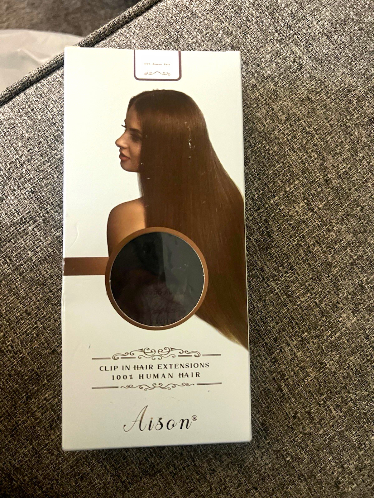 Aison Clip-In Hair Extension 100% Human Hair Straight Medium Brown