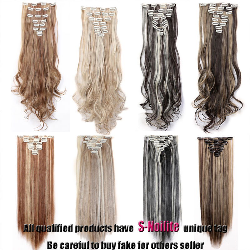 US Real Thick 8Pcs 18Clips Clip in Full Head Hair Extensions As Remy Human Hair