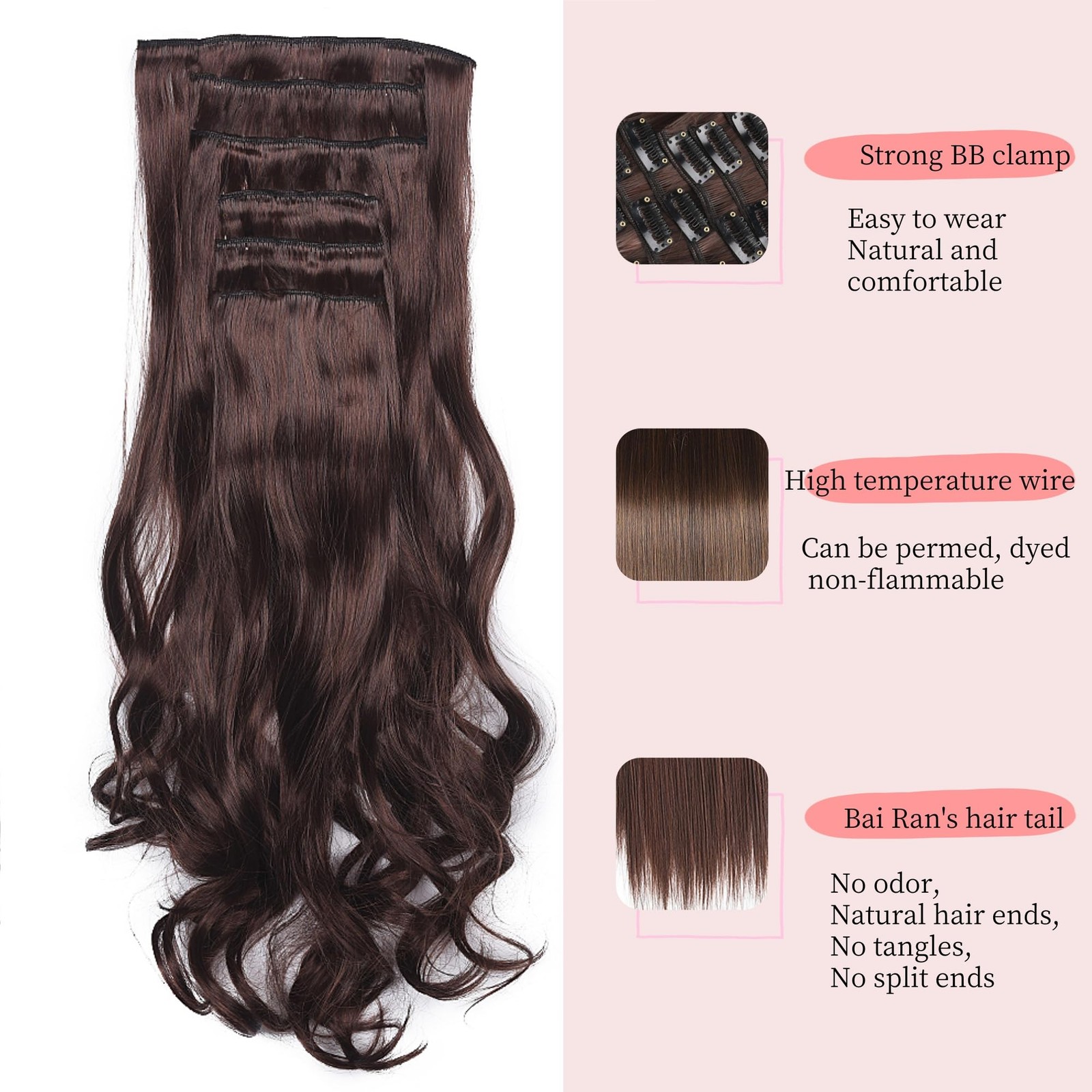 Seamless Clip-in Hair Extensions for Women – 7 Pieces, 140g Valentine’s Day ﻿…