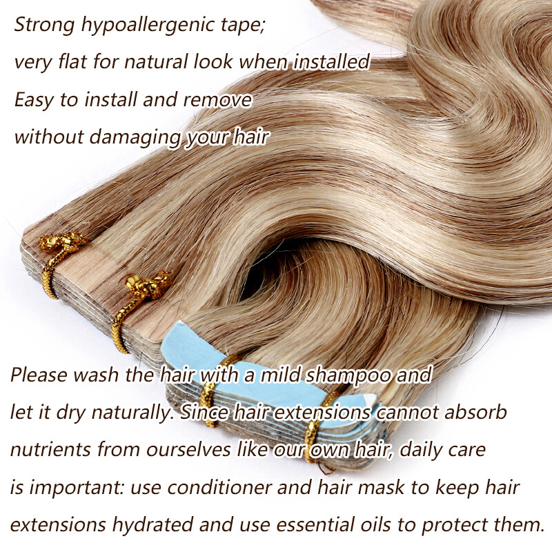 CLEARANCE Curly Wavy Tape in Real Remy Human Hair Extensions Skin Weft 10-40PCS