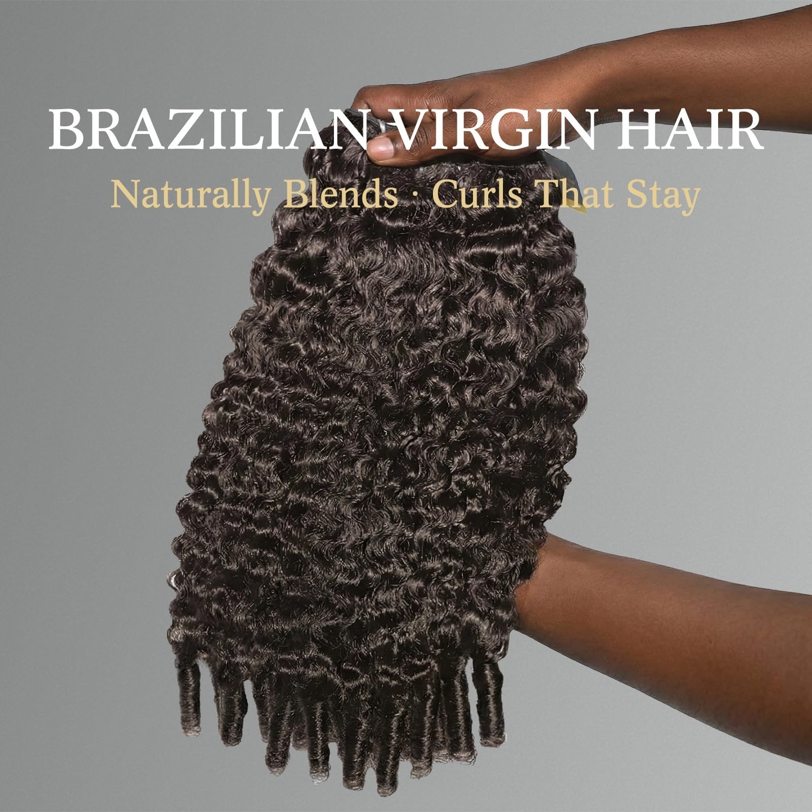 Curly Human Hair Bundles 18″ 20″ 22″ Brazilian Virgin Water Wave Natural Black