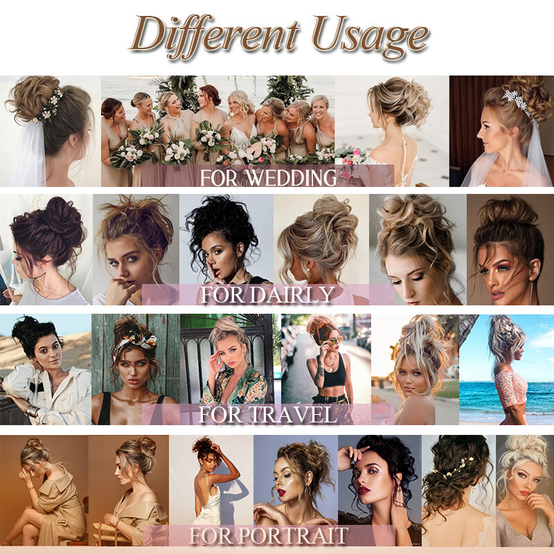 Clip on in Messy Bun Curly Hair Piece Extensions Hair Wedding Claw Clip AS REAL