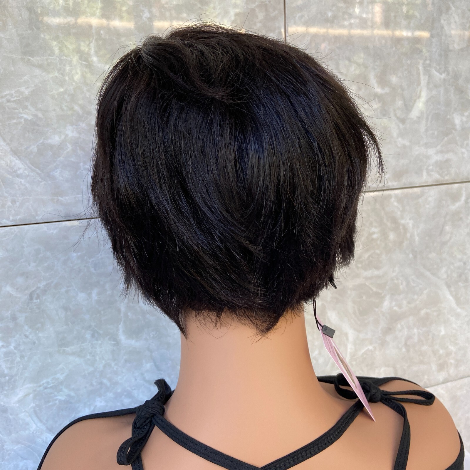 Side Part 100% Human Hair Black Soft With Bangs Men Natural Daily Use Wigs