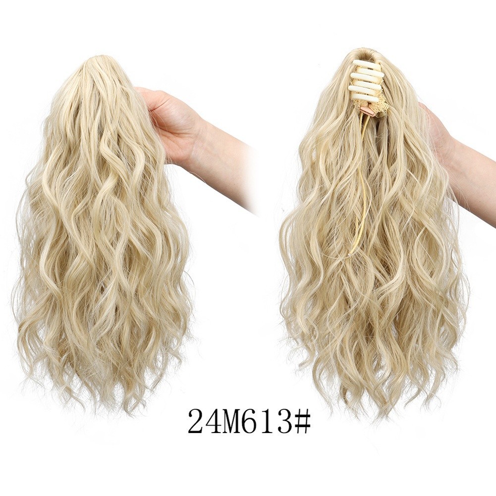 Curly Hair Water Wave Ponytail Clip Heat Resistant Synthetic Hair 35cm