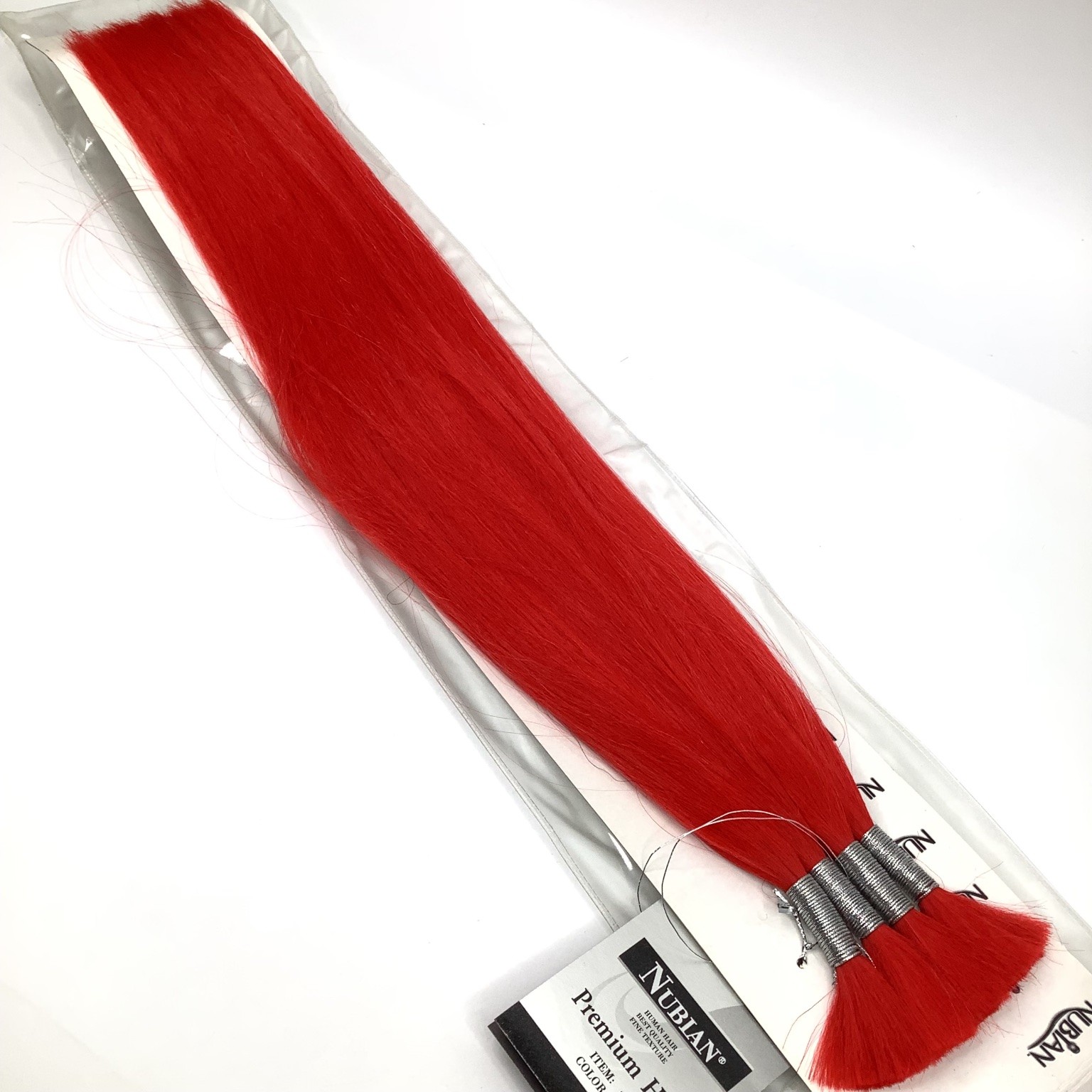 NUBIAN Premium Yaky Bulk Human Hair Extensions 18-20 RED Braiding Weaving