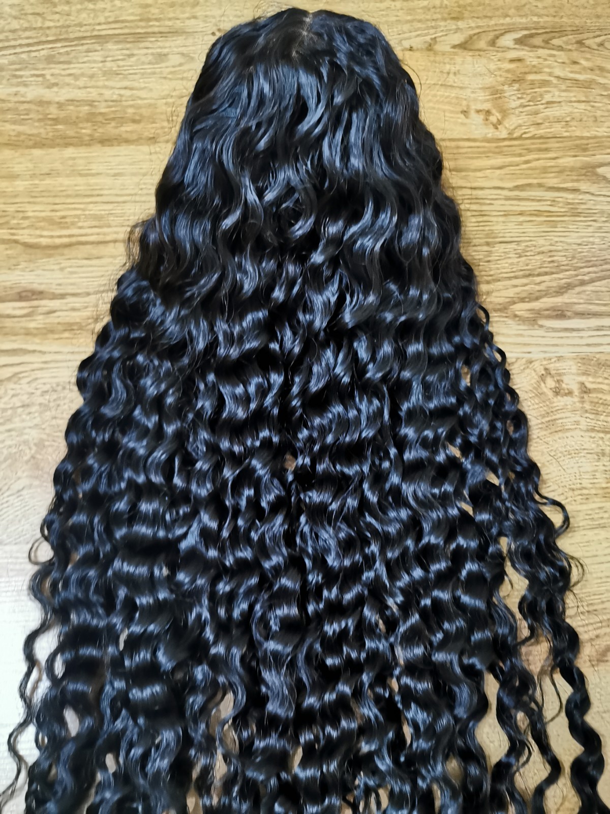 Custom High Quality Sexy Deep Curly 26” Virgin Human Hair Wig 1B