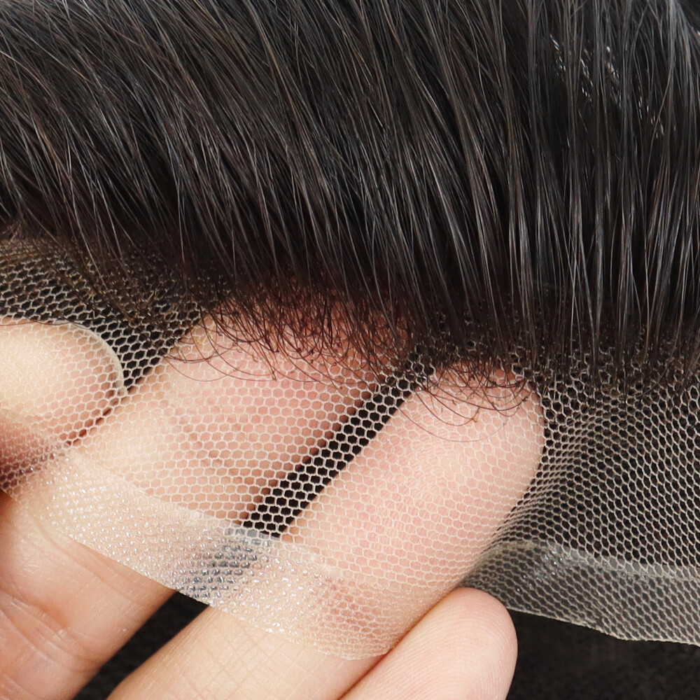 Toupee For Men Human Hair Lace Q6 Thin Skin Replecement System Hairpiece 8’X10”