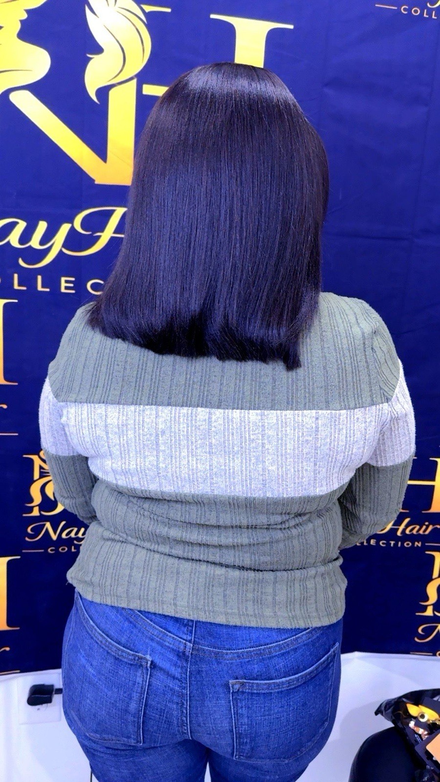 NayHair Collection Lace Front Glueless 7*5 Bob layer yaki str 12” 250 density