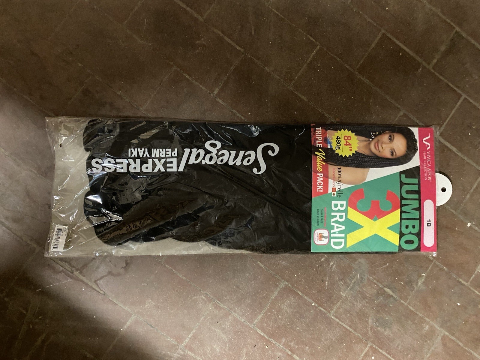 39 Vivica A Fox Jumbo 3X Braid 84″ Braid Hair 1B Off Black Synthetic Kanekalon