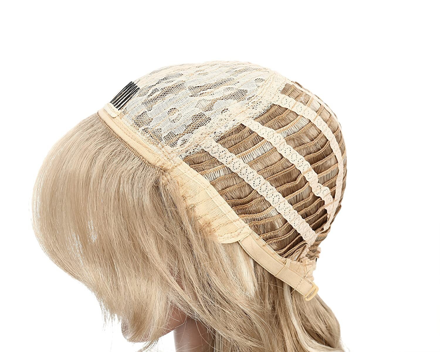 OneDor 18 Inch Full Head Long Curly Kanekalon Hair Wig with Hair Fringe