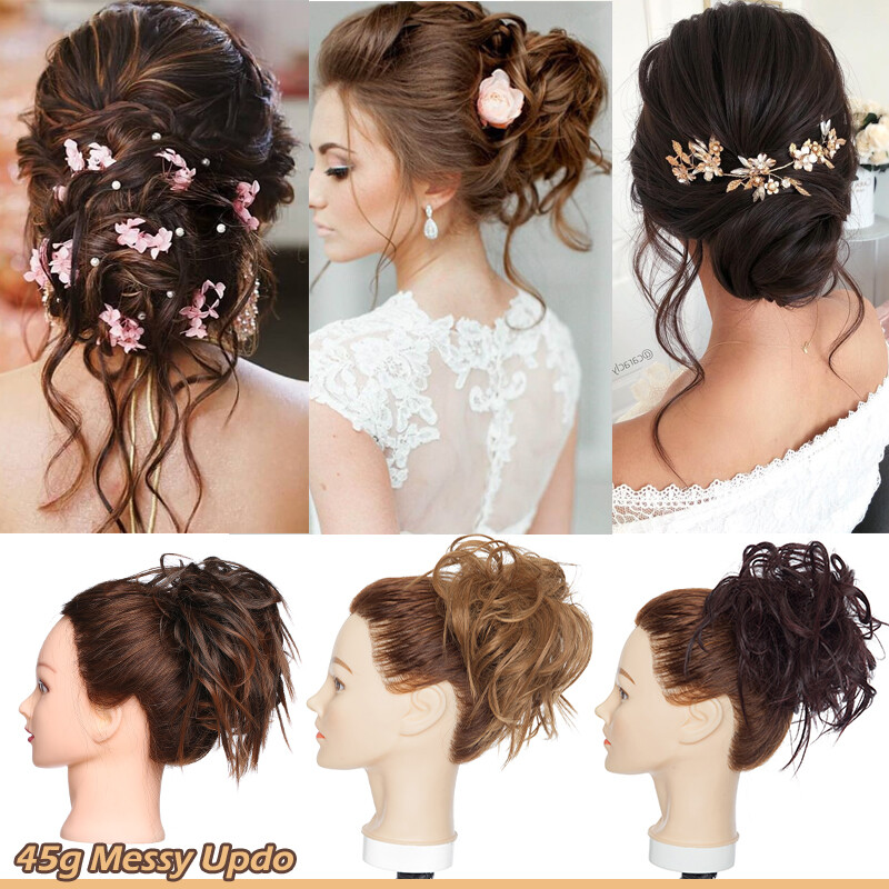 85G Thick Real as Human Messy Bun Hair Piece Scrunchie Updo Wrap Hair Extension