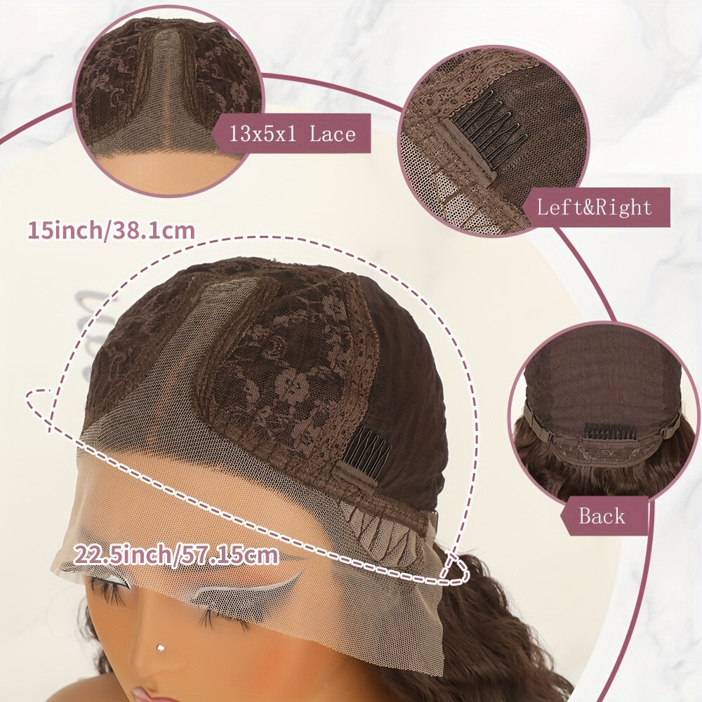 Brown Hair Lace Front Wigs Loose Curly Heat Safe Natural Hairline As Human Hair