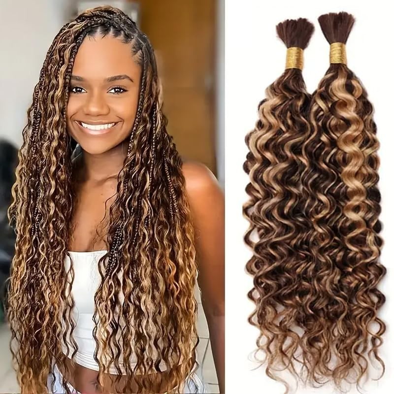 Human Braiding Hair Water Wave 2 bundle 100g Color 4P/27 50g/Bundle
