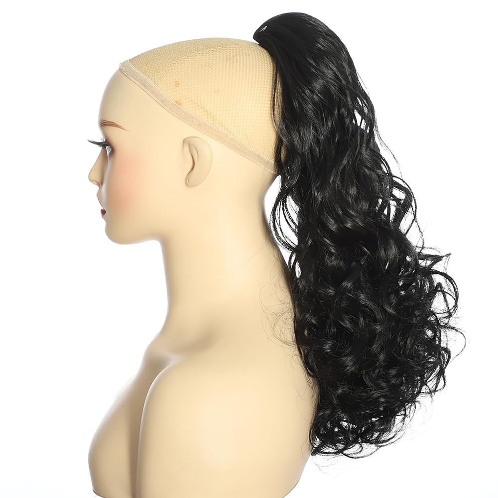 14 Inch Ponytail Extension Black Freedom Curl 120g Drawstring – Clip In Curly