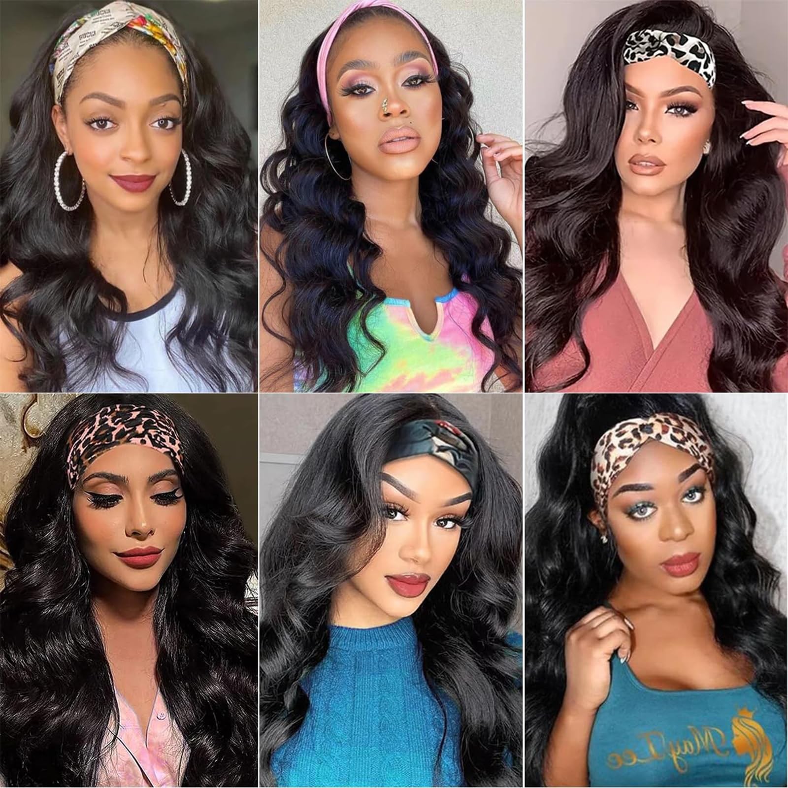 Hertune Headband Wig Human Hair Body Wave Human Hair Wigs 20 Inch Brazilian