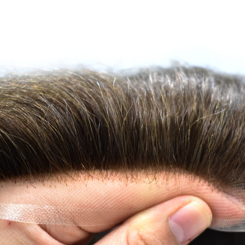 Full French Lace Hair Replacement System For Man Swiss Lace Men Toupee hairpiece