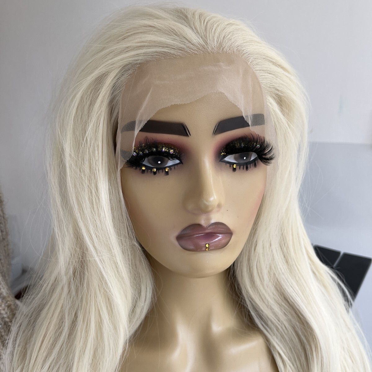 Long Straight Blonde Pre Plucked Wigs Heat Resistant Lace Front Wig Glueless Wig