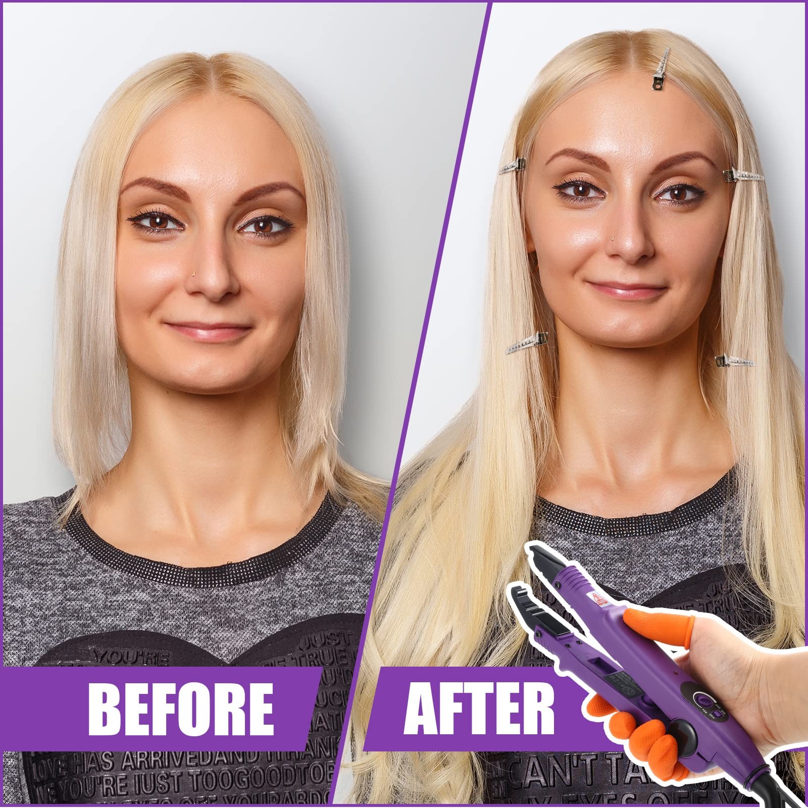 Hair Extensions Iron Fusion Keratin Heat Tool Heat Connector Wand with Fusion…