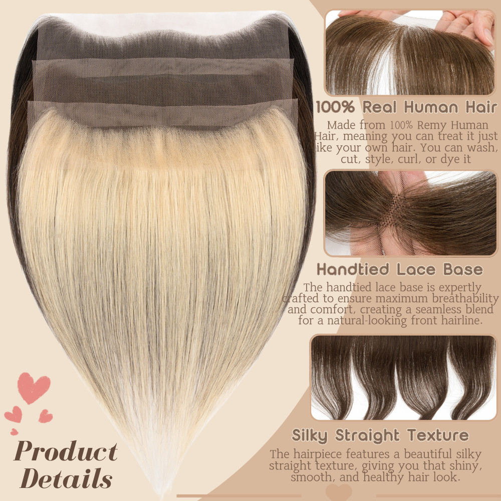 Full Lace Cover-up Front Hairline Hairpiece Remy Human Hair Patch Topper Toupee
