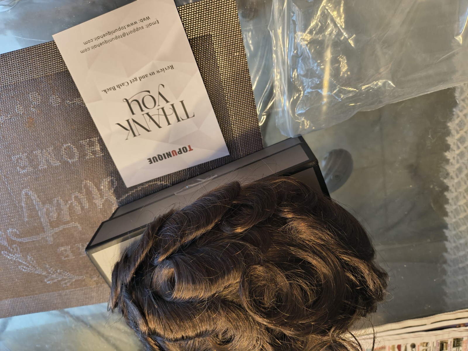 Toupee For Mens German Lace Human Hair Replecement System. Color #4 8×10