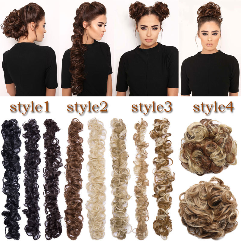 LARGE Curly Updo Messy Bun Hair Piece Scrunchie Real Long Wrap on Hair Extension
