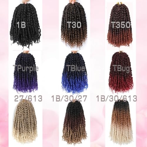 14 Inch 8 Packs Purple Pre-twisted Passion Twist 14 Inch (Pack of 8) TPurple