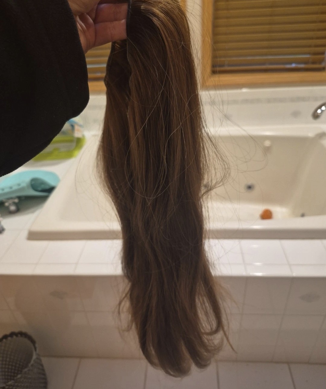 Human Hair Weft Extension Straight Medium/Brown 20-22 inchs