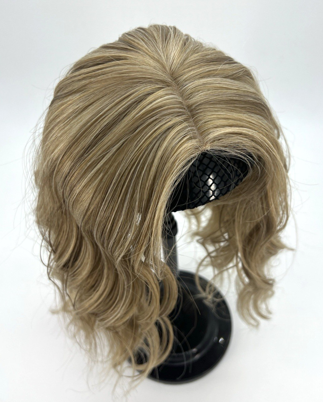 Ash Brown with Highlight Short Wavy 10in Women Premium Hair Topper