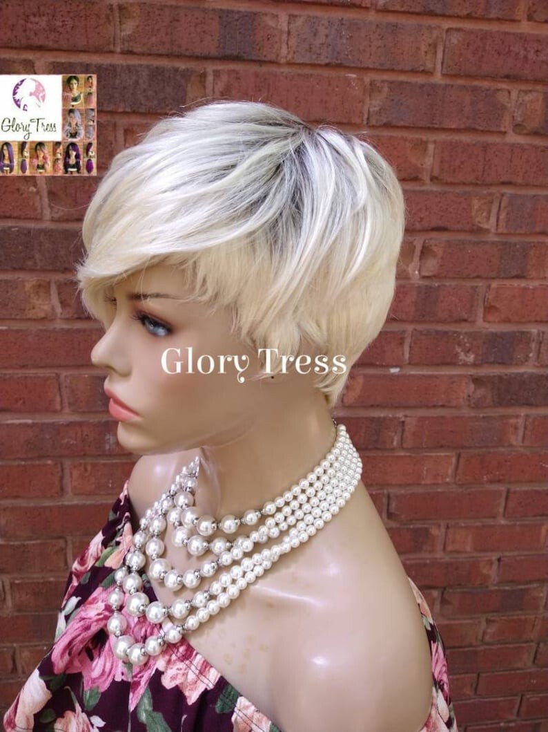 Short Razor Cut Full Wig | Pixie Cut | 100% Human Hair Wig | Ombre Blonde 613