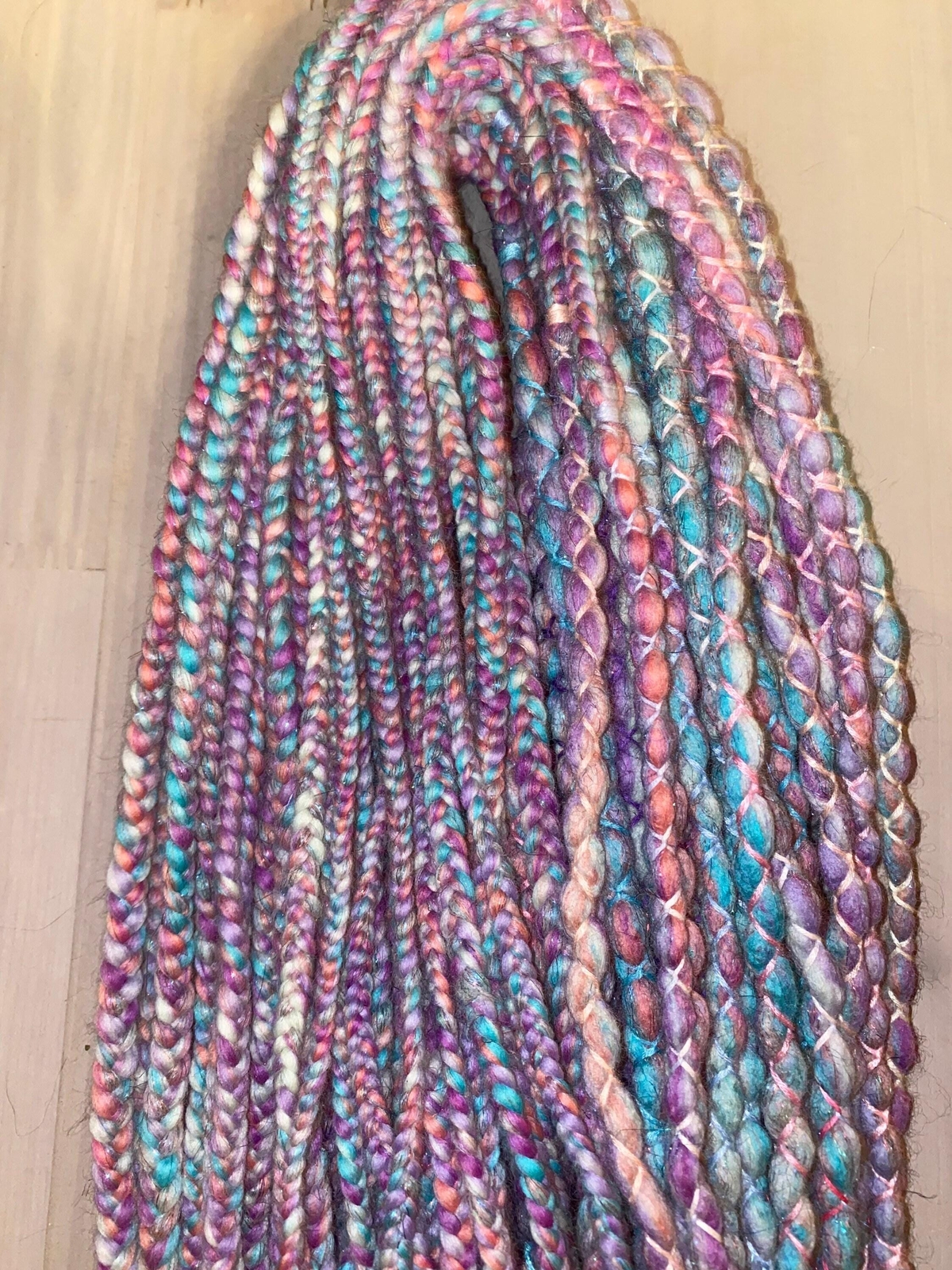 Unicorn wool dreads, braids, multi color