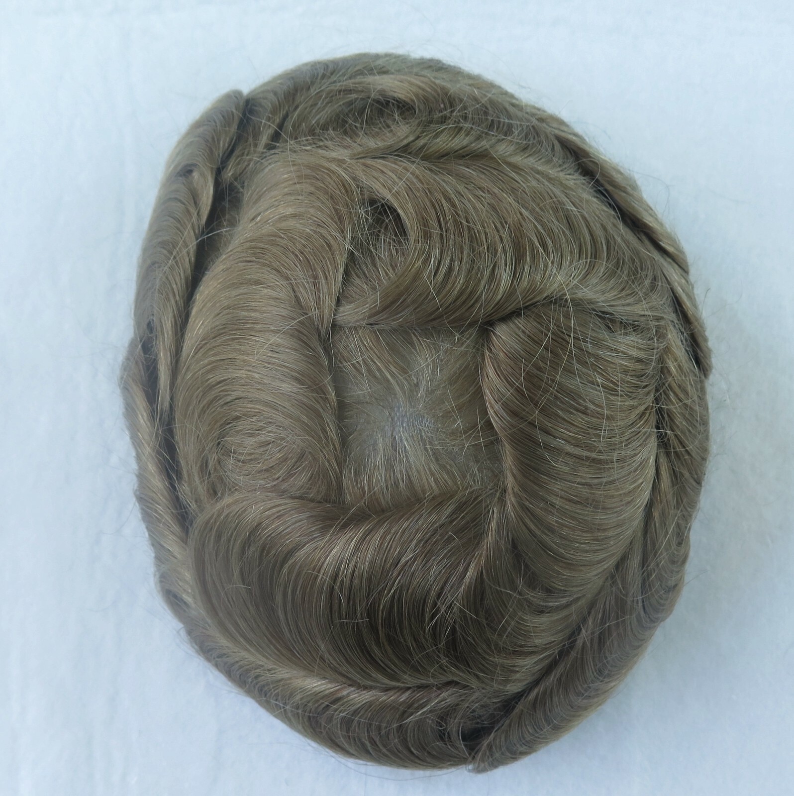 Natural Mens Toupee Human Hair Replacement System Super Thin Skin Hairpieces #20