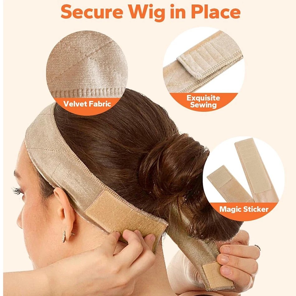 Velvet Wig Grips Headband Adjustable Grip Headbands For Lace Frontal Wigs Non-sl